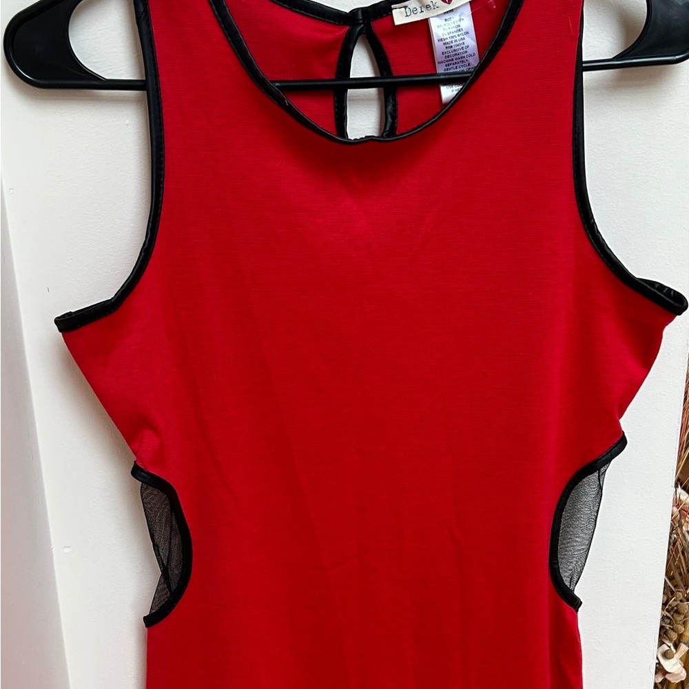 Elegant Red and Black dress Perfect for Holiday season. Made in USA